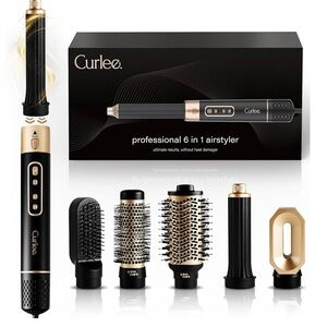 Curlee Hair Dryer Brush. Curling iron and 6 attachments for a voluminous blowout